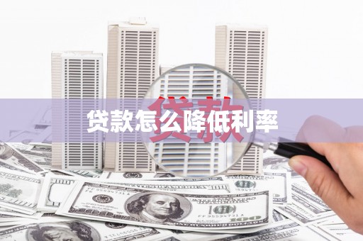 水林贷款怎么降低利率