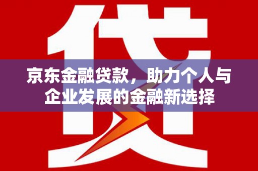 新园京东金融贷款，助力个人与企业发展的金融新选择