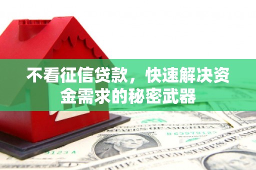 南州不看征信贷款，快速解决资金需求的秘密武器