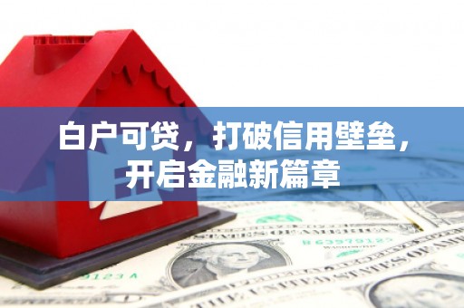 孝感白户可贷，打破信用壁垒，开启金融新篇章