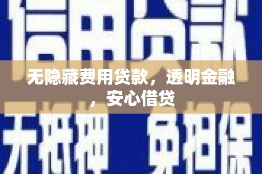 新林无隐藏费用贷款，透明金融，安心借贷