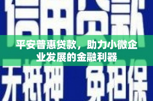 六合平安普惠贷款，助力小微企业发展的金融利器